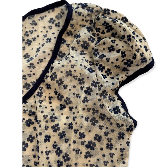 unique cute floral see through mesh top LOVELY 153 - Picture 3 of 4